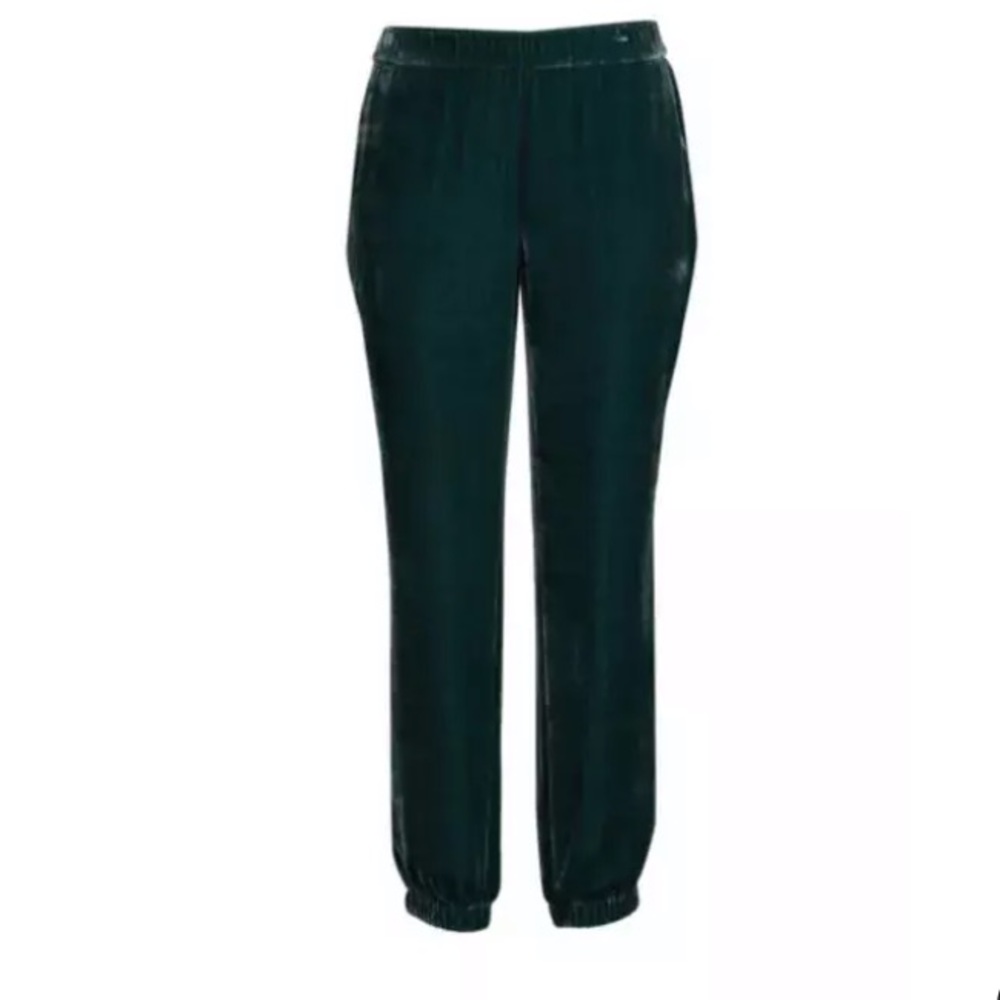 Eileen Fisher - Emerald Silk & Velvet Jogger